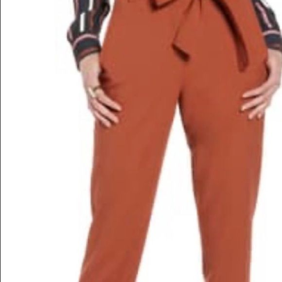 Halogen Tie waist pants Sz 16 rust sequoia - Picture 5 of 6